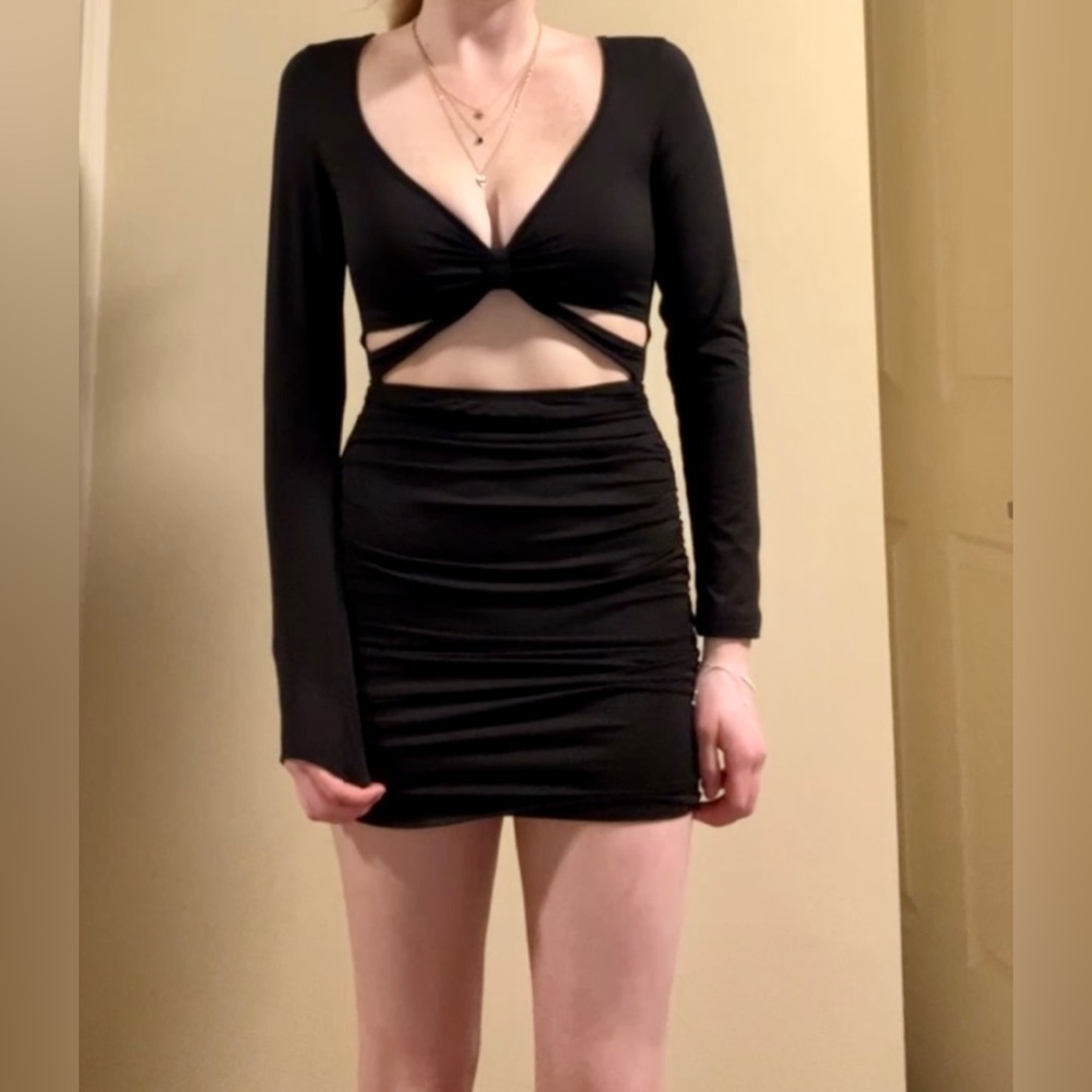Black Cut Out Bodycon Dress